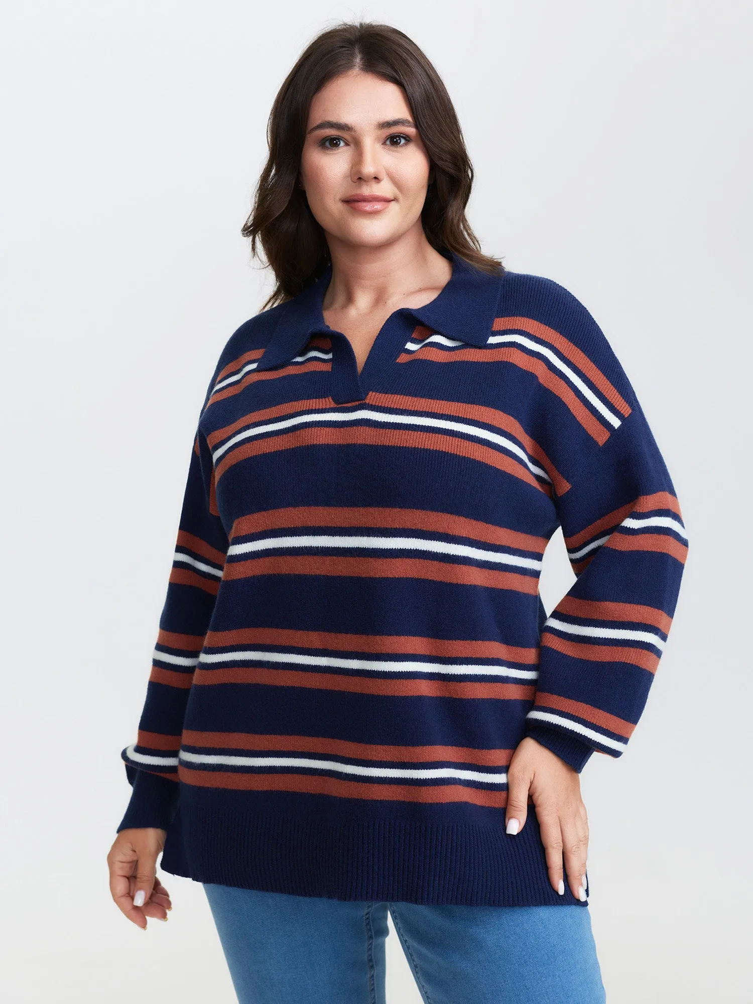 Supersoft Stripes Polo Collar Pullover sold by Bloomchic product image thumbnail 2