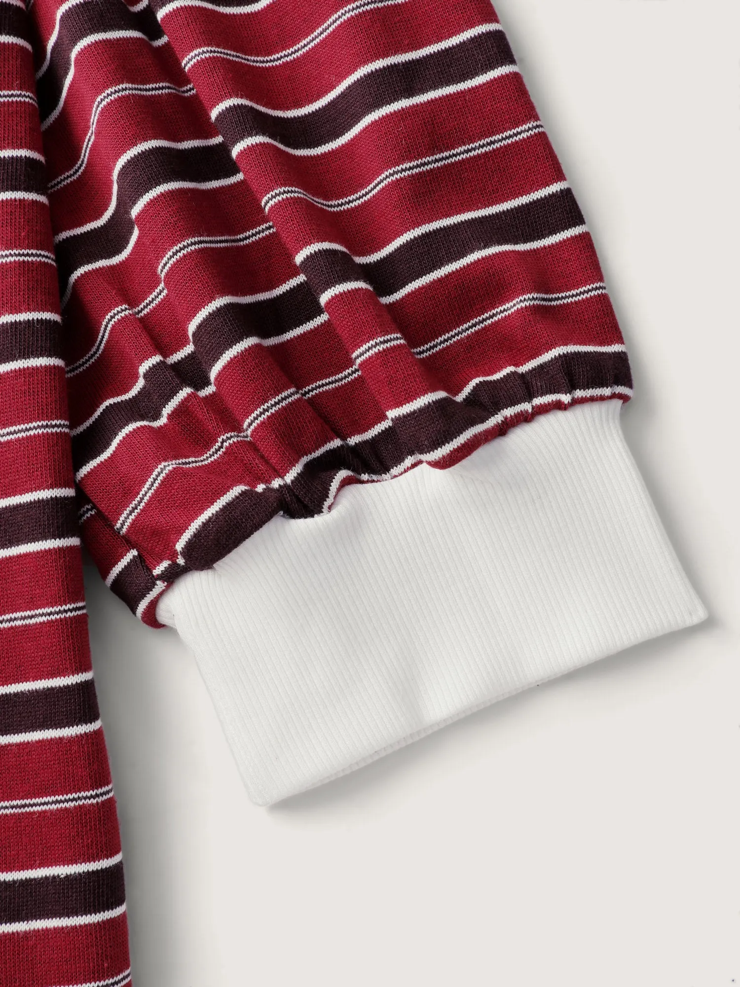 Yarn-Dyed Stretchy Stripes Collar Sweatshirt sold by Bloomchic product image thumbnail 5