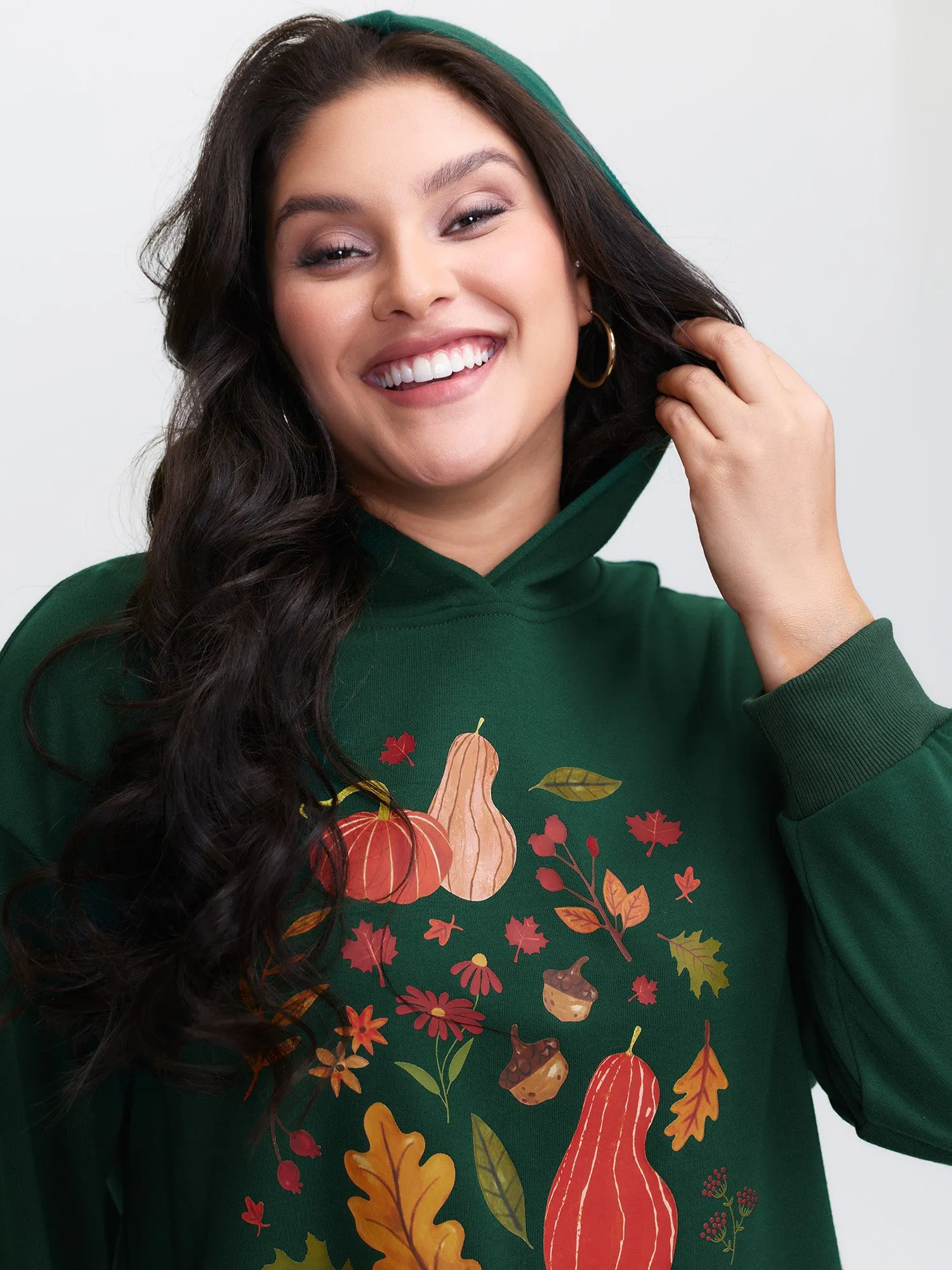 Fall Feeling Pattern Hoodie sold by Bloomchic