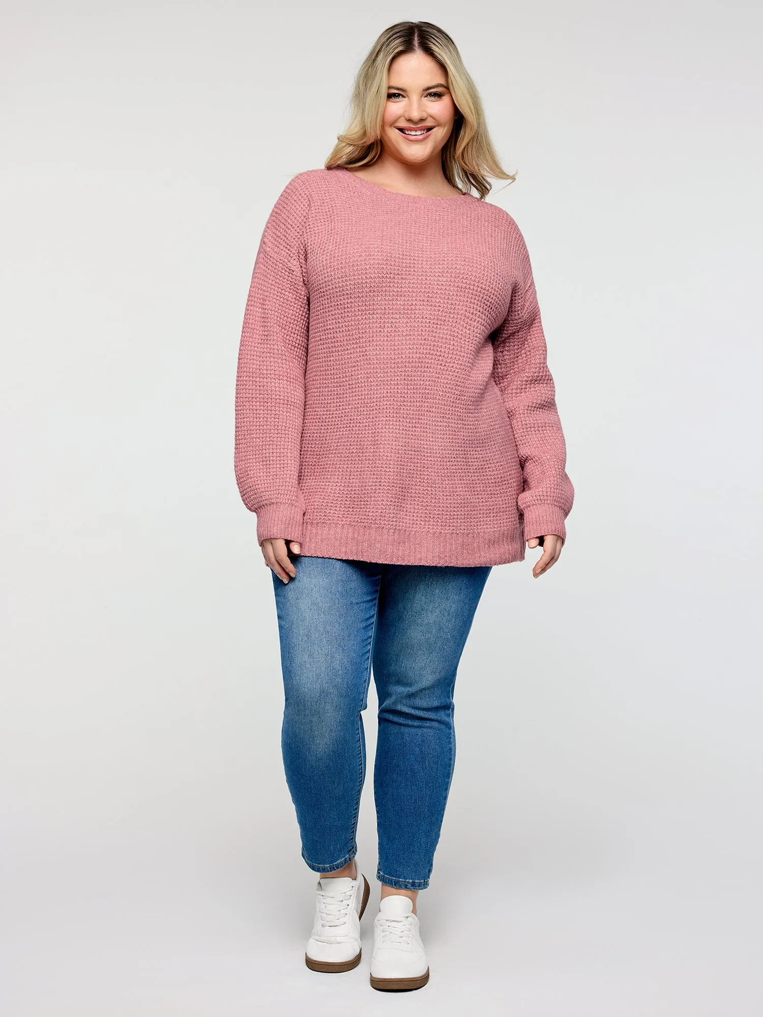 Supersoft Stretchy Bowtie Back Textured Pullover sold by Bloomchic product image thumbnail 3