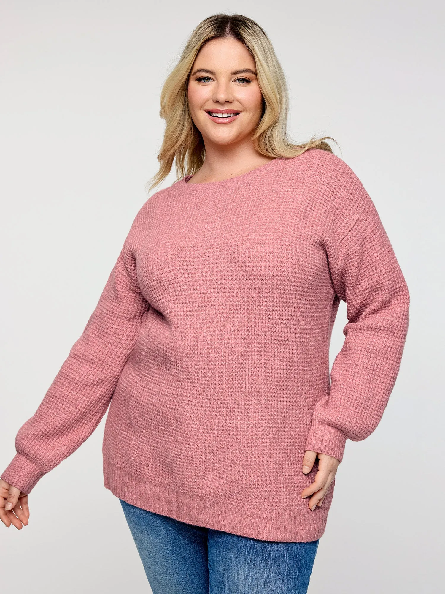 Supersoft Stretchy Bowtie Back Textured Pullover sold by Bloomchic product image thumbnail 4