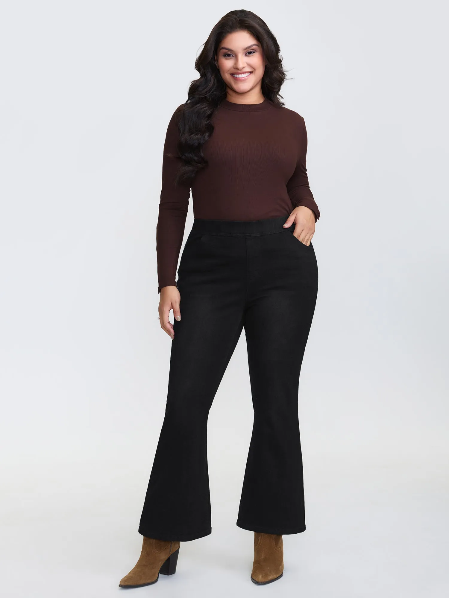 Supersoft Stretchy Flared Jeans sold by Bloomchic product image thumbnail 2
