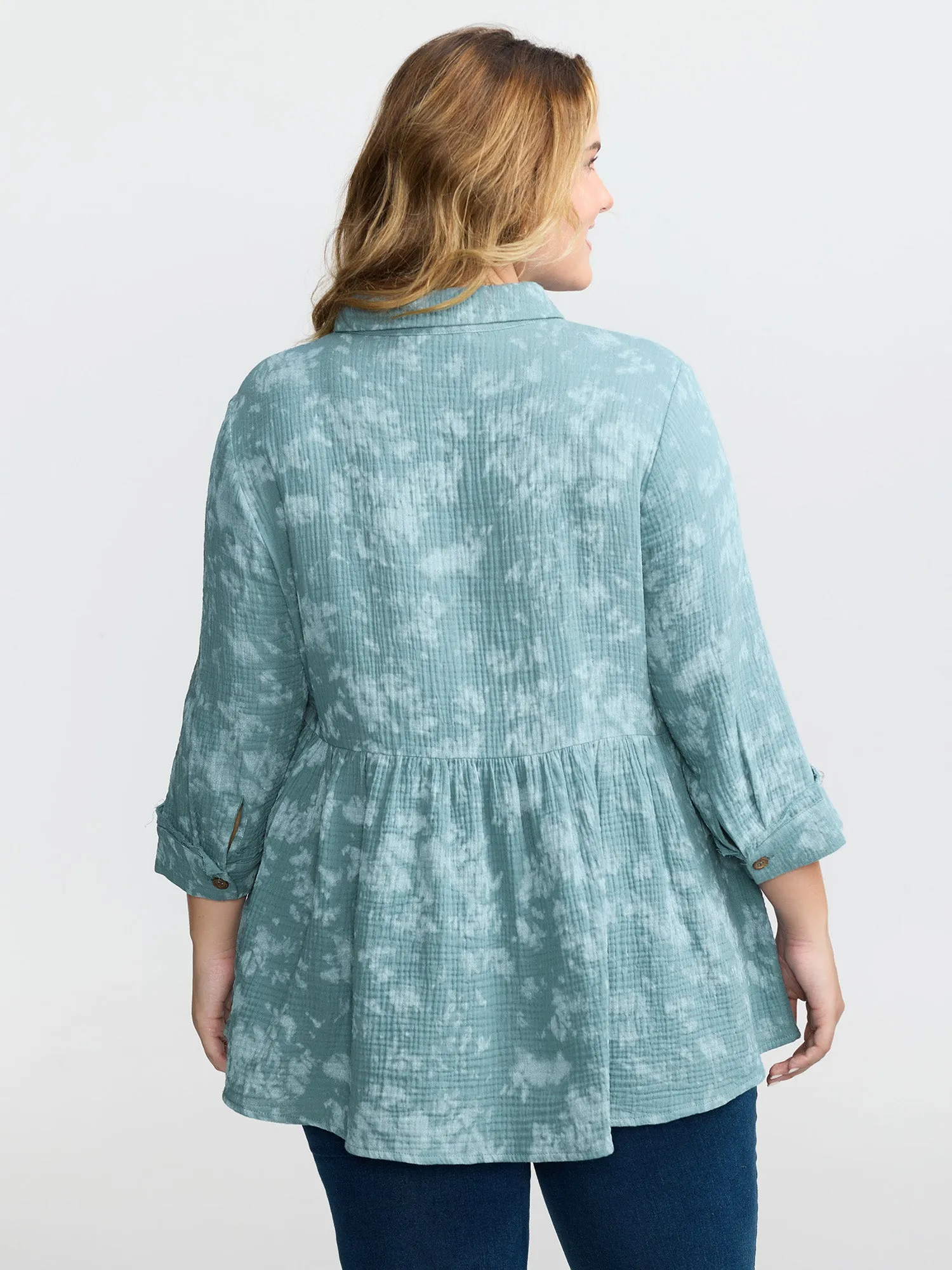 Cotton Snowflake Effect Half-Placket Blouse sold by Bloomchic product image thumbnail 4