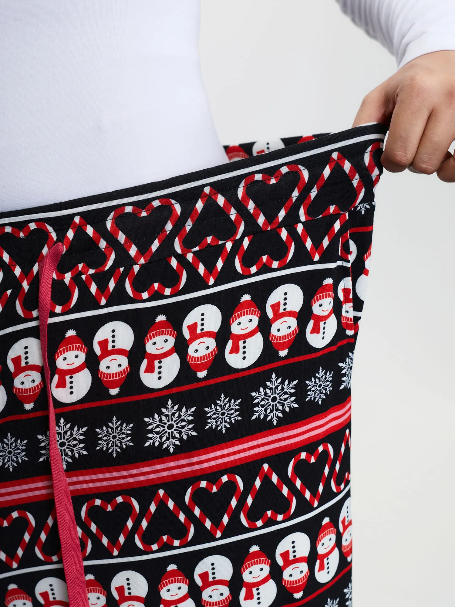 Cute Snowman Pattern Drawstring Lounge Bottoms sold by Bloomchic product image thumbnail 4