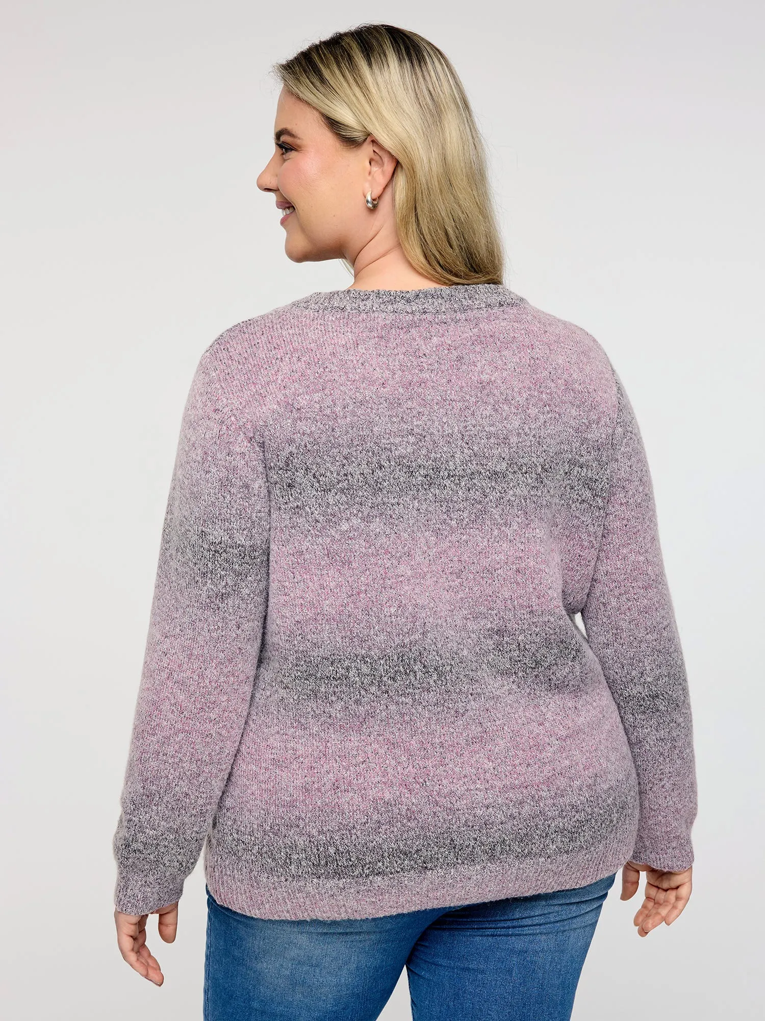 Color Gradient Buttons Knit Cardigan sold by Bloomchic product image thumbnail 4