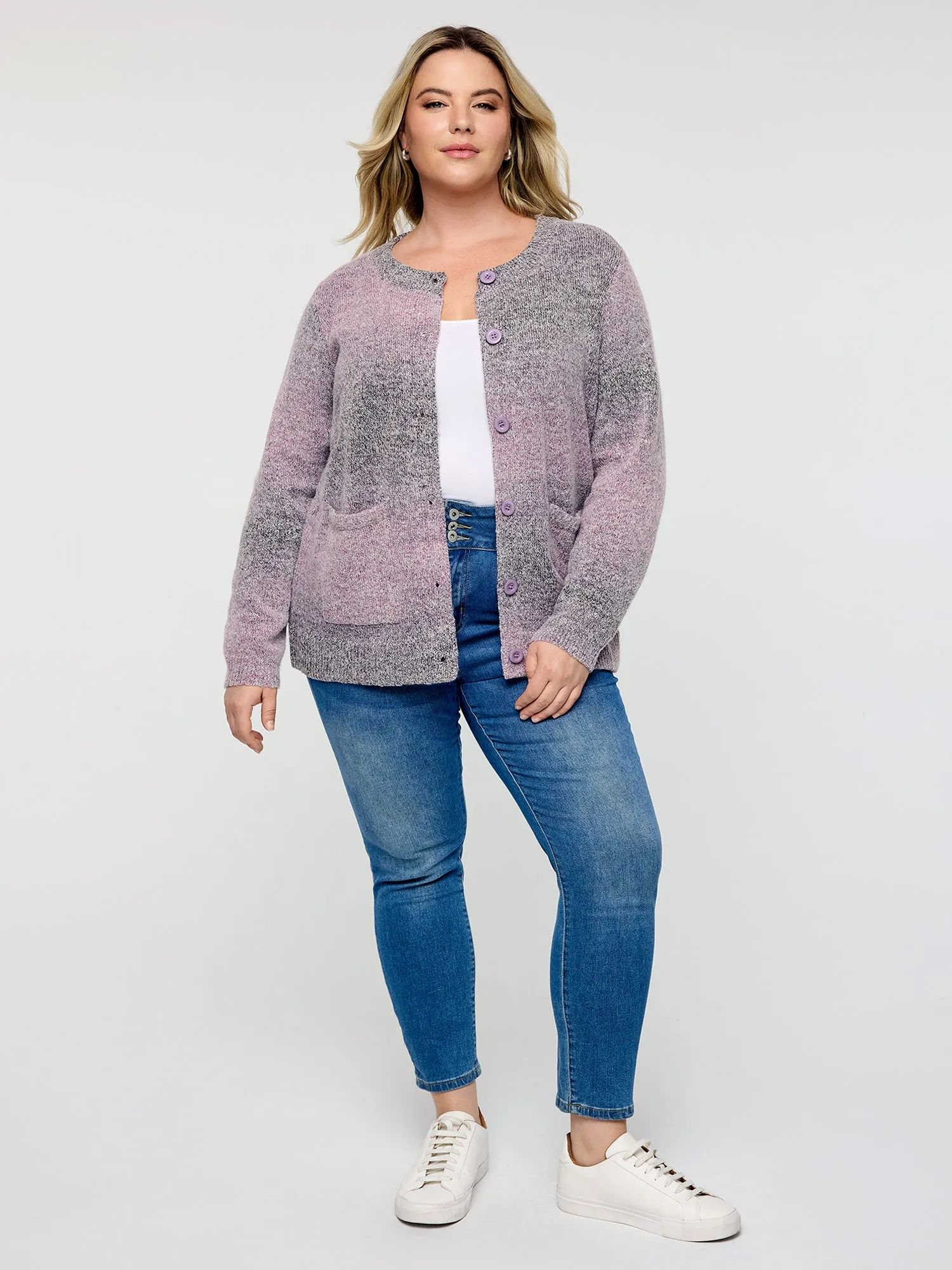 Color Gradient Buttons Knit Cardigan sold by Bloomchic product image thumbnail 3