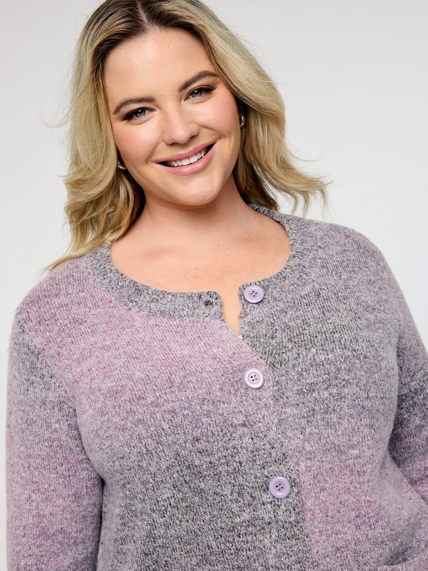 Color Gradient Buttons Knit Cardigan sold by Bloomchic product image thumbnail 2