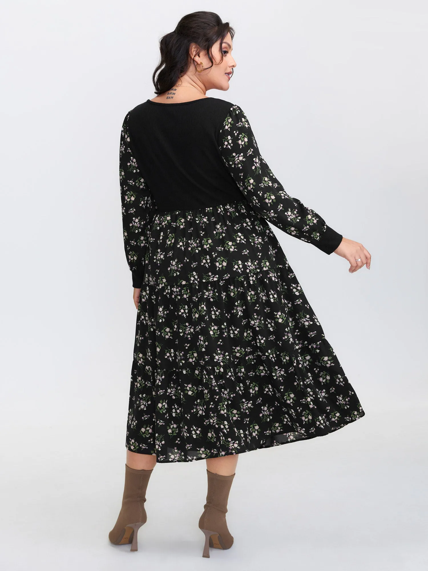 2-in-1 Floral Ruched Midi Dress sold by Bloomchic product image thumbnail 4