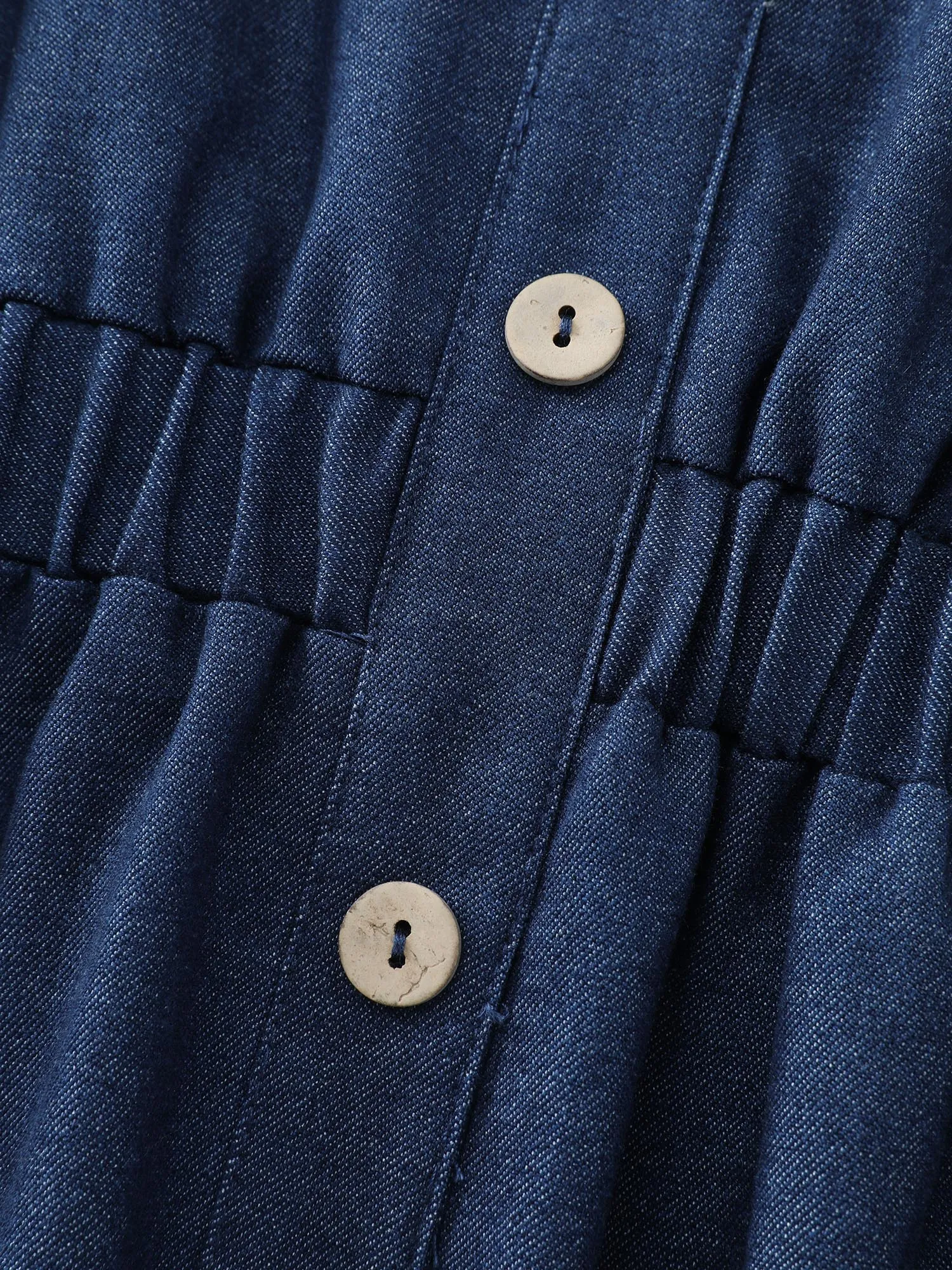 Stretchy Waist Slit Denim-Like Midi Dress sold by Bloomchic product image thumbnail 5