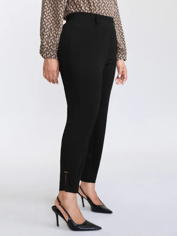 Slit Metal Detail Skinny-Fit Pants made by Bloomchic