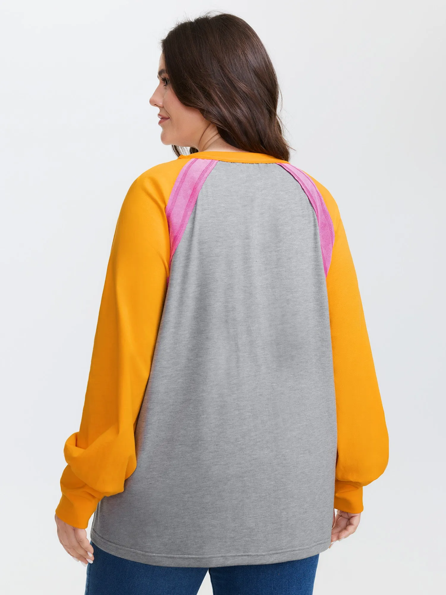 Color Contrast Raglan Sleeve T-Shirt sold by Bloomchic product image thumbnail 5