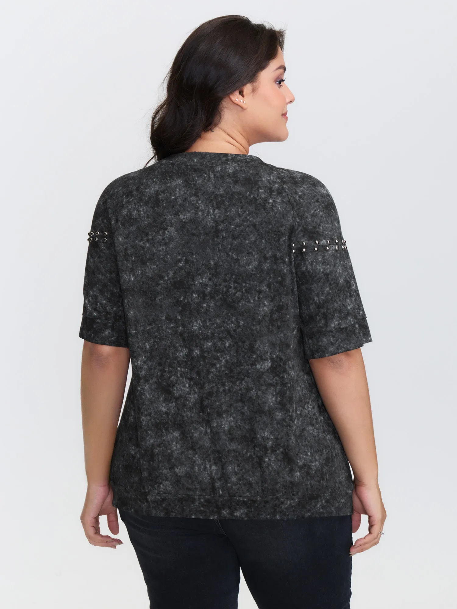 Rivets Snowflake Effect Stretchy T-Shirt sold by Bloomchic product image thumbnail 4