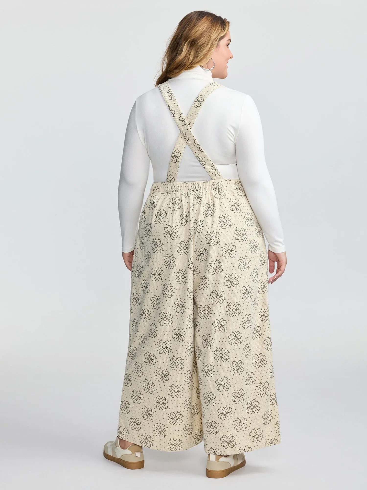 Floral Print Corduroy Pockets Jumpsuit sold by Bloomchic product image thumbnail 4