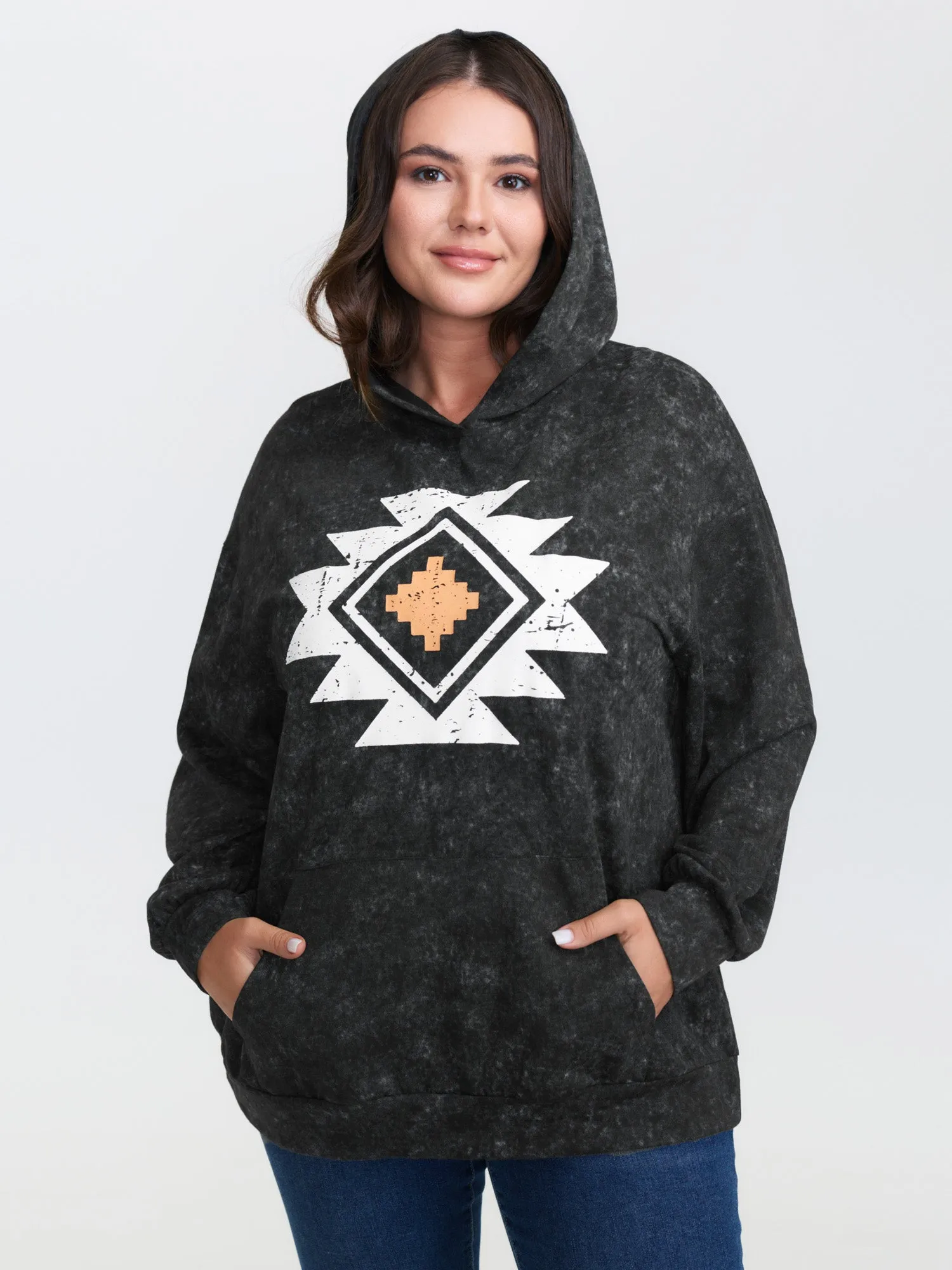 Boho Pattern Pockets Textured Hoodie sold by Bloomchic product image thumbnail 4