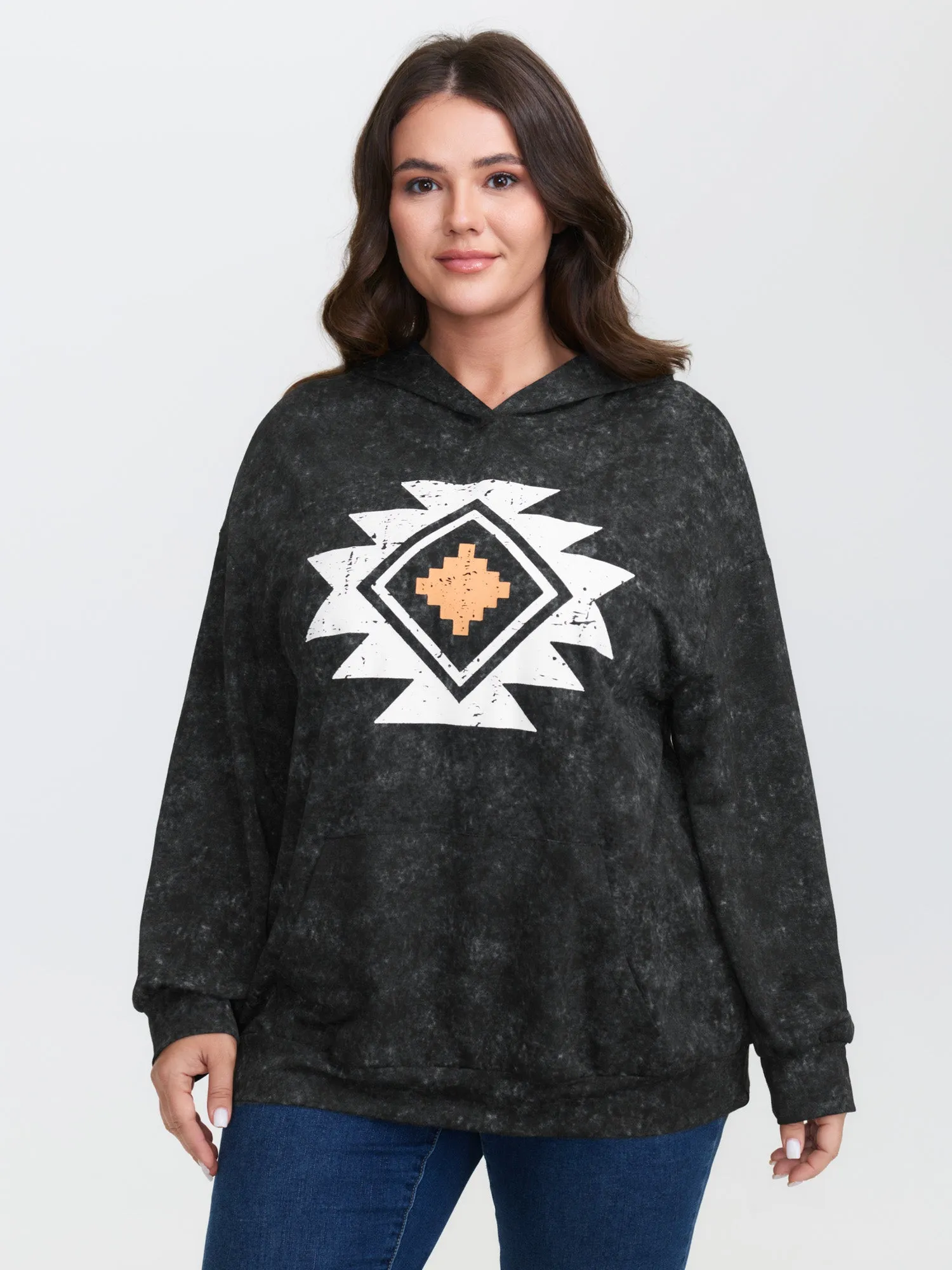 Boho Pattern Pockets Textured Hoodie sold by Bloomchic product image thumbnail 2