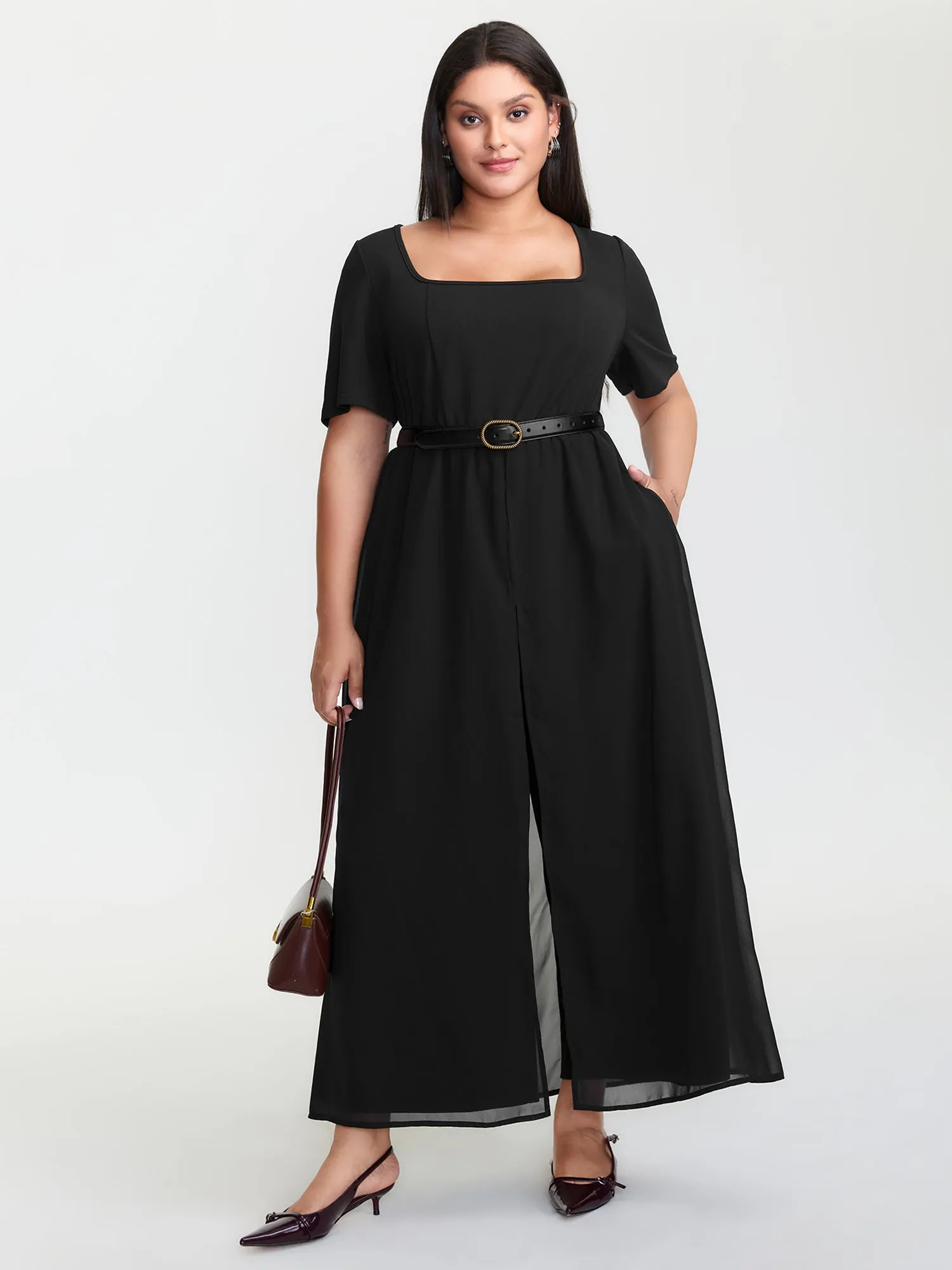 Stretchy Layered Wide-Leg Jumpsuits sold by Bloomchic