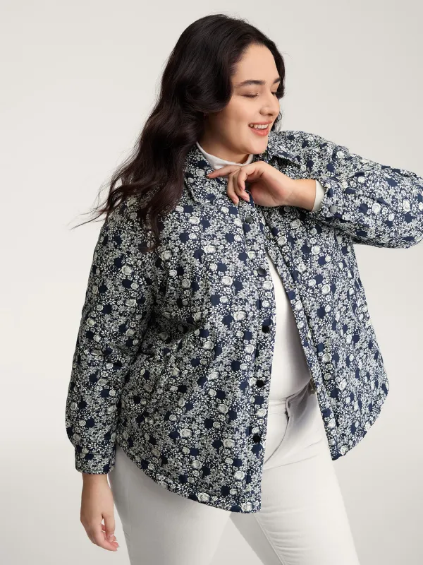 Floral Colored Lining Quilted Jacket sold by Bloomchic