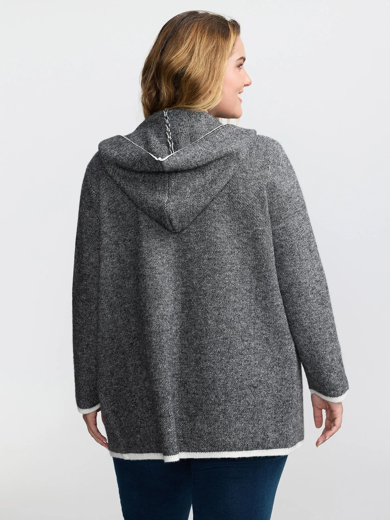 Supersoft Super Stretchy Hooded Knit Cardigan sold by Bloomchic product image thumbnail 4