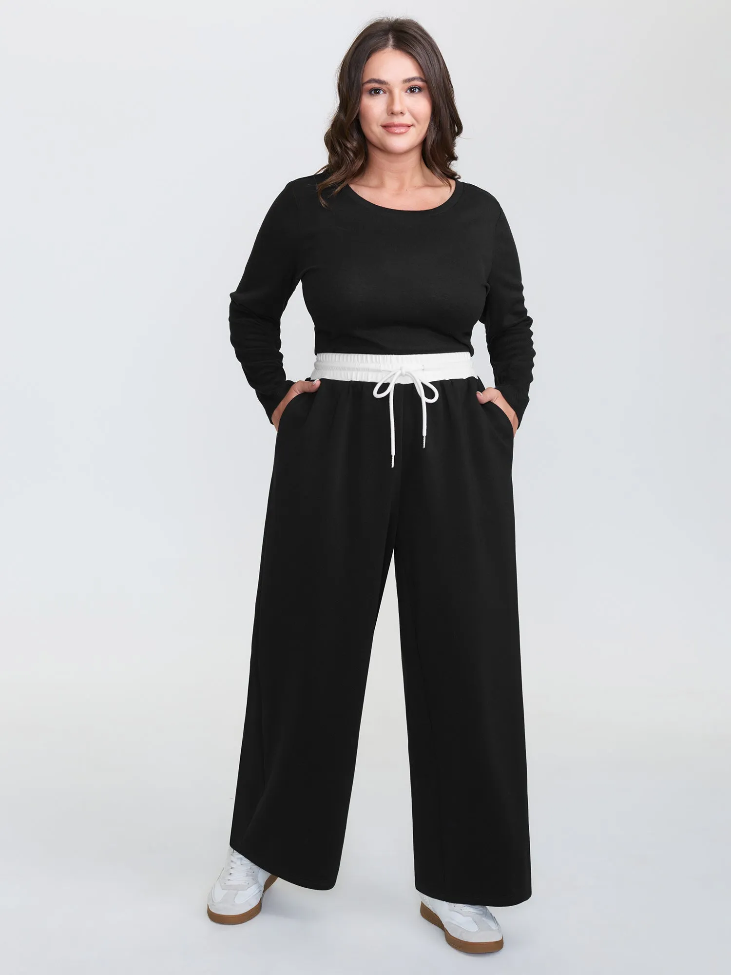 Supersoft Stretchy Drawstring Wide Waistband Pants sold by Bloomchic product image thumbnail 2