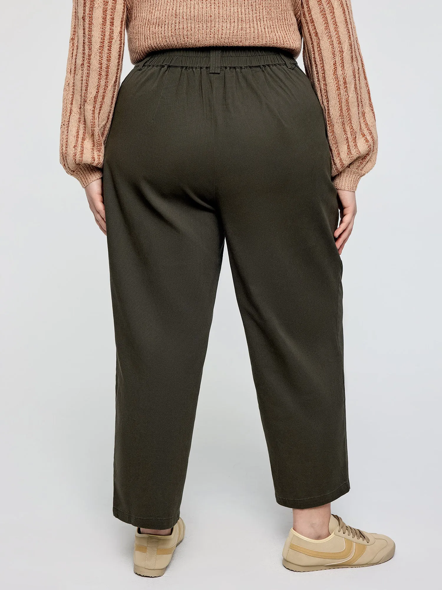 Cotton Stretchy Waist Pockets Straight Leg Pants sold by Bloomchic product image thumbnail 4