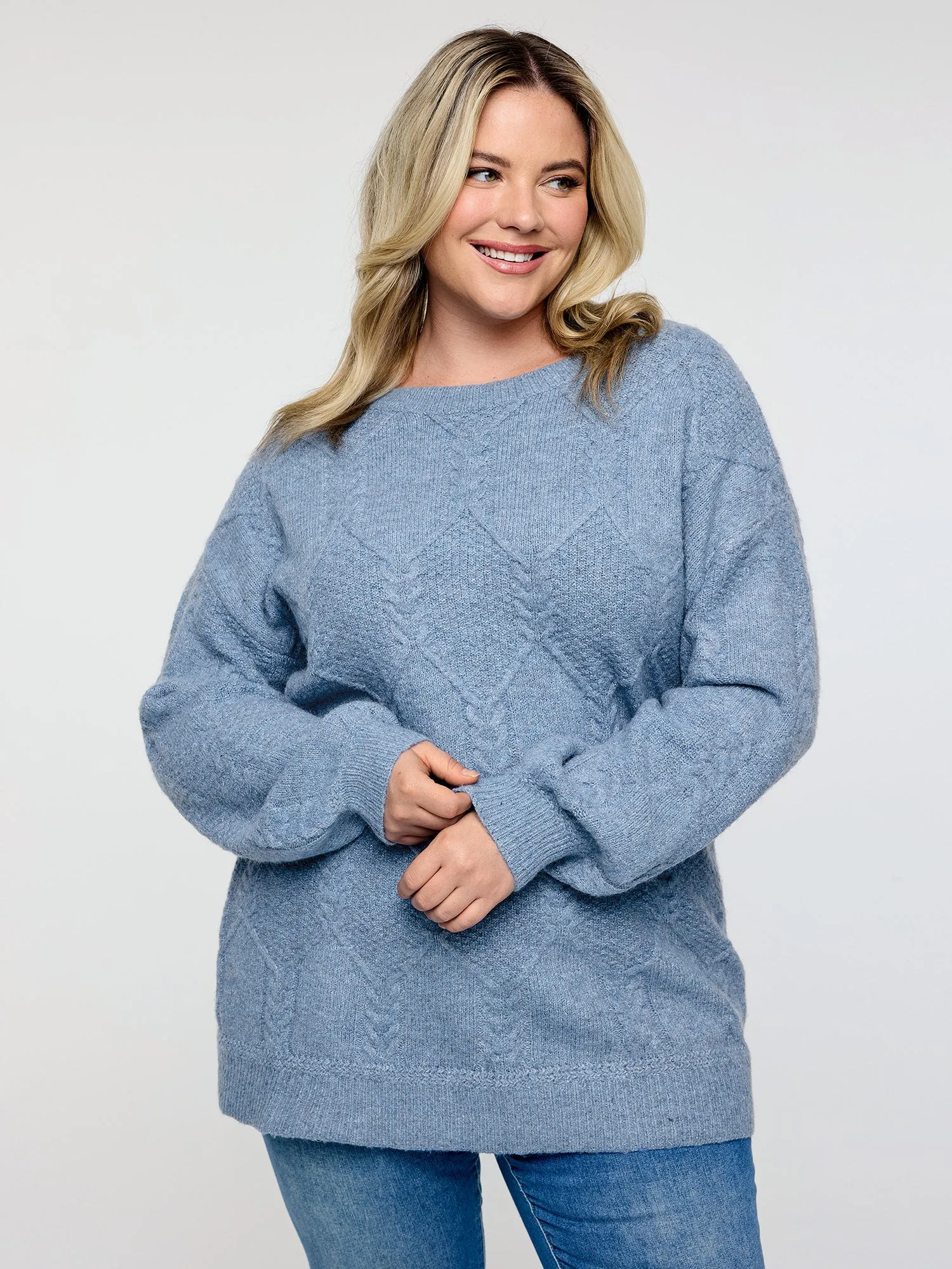 Supersoft Textured Backless Ribbed Hem Pullover sold by Bloomchic product image thumbnail 2