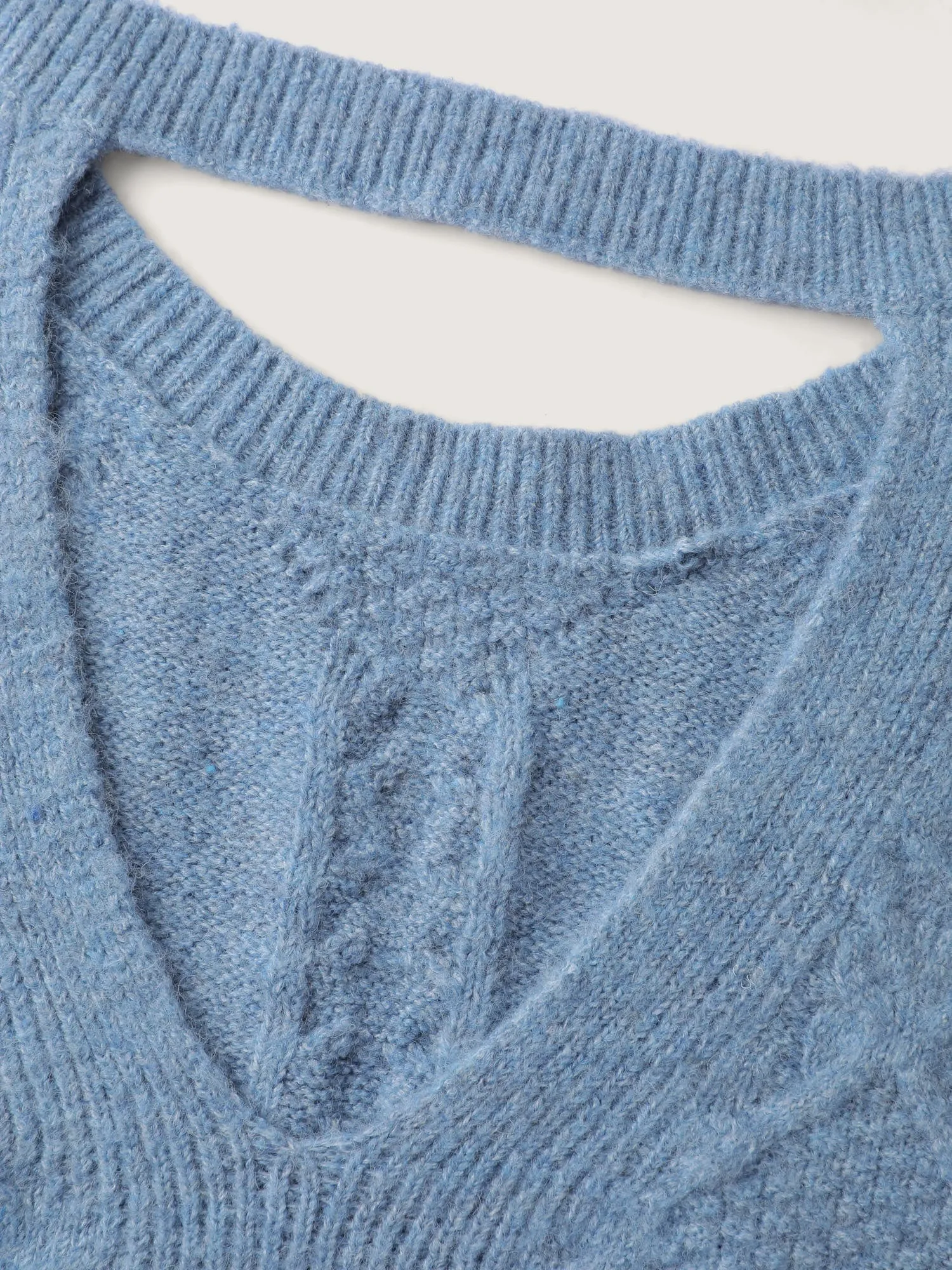 Supersoft Textured Backless Ribbed Hem Pullover sold by Bloomchic product image thumbnail 5