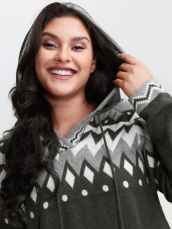 Supersoft Fair-Isle Super Stretchy Curvy Pullover made by Bloomchic