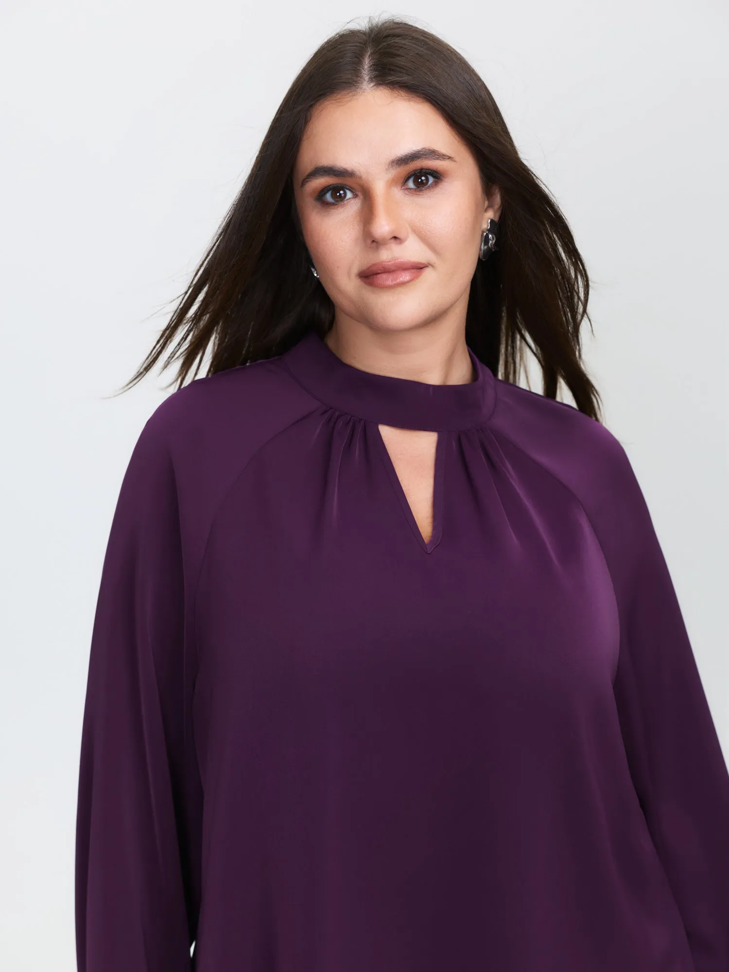 Cut-Out Neckline Pleated Blouse sold by Bloomchic product image thumbnail 4