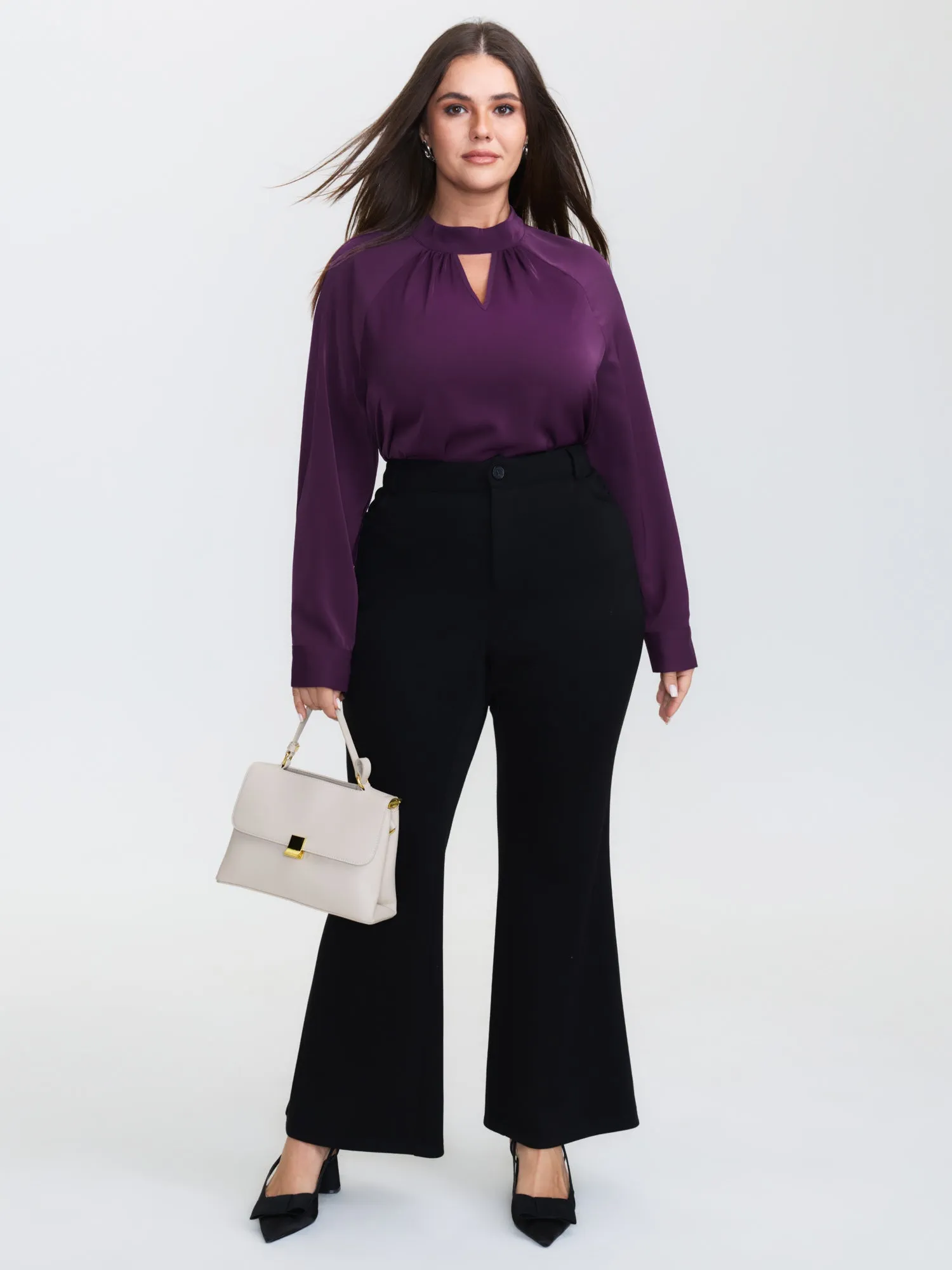 Cut-Out Neckline Pleated Blouse sold by Bloomchic product image thumbnail 2