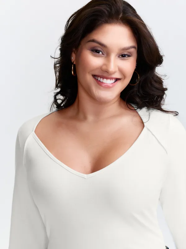 Supersoft V-Neck Fitted T-Shirt sold by Bloomchic