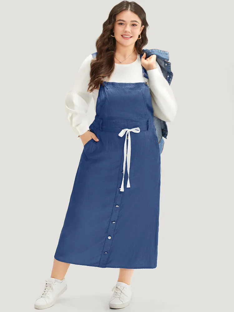 Contrast Drawstring Ties Button Detail Cami Dress sold by Bloomchic product image thumbnail 4