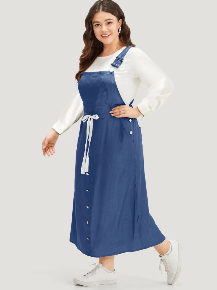 Contrast Drawstring Ties Button Detail Cami Dress sold by Bloomchic product image thumbnail 2