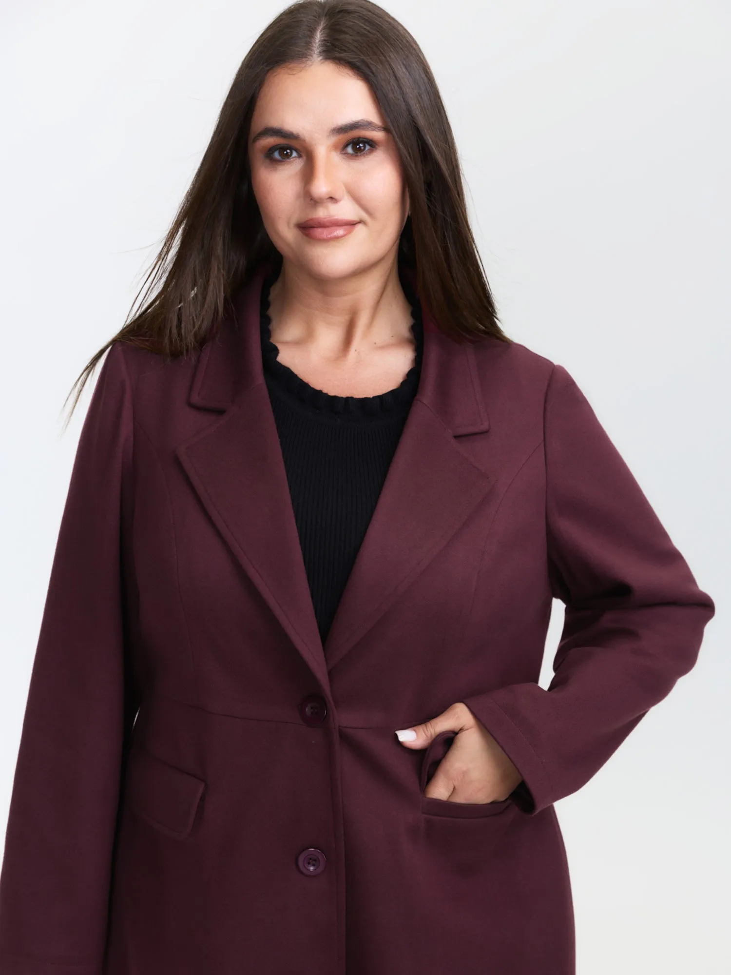 Solid Three Button Flared Coat sold by Bloomchic product image thumbnail 3