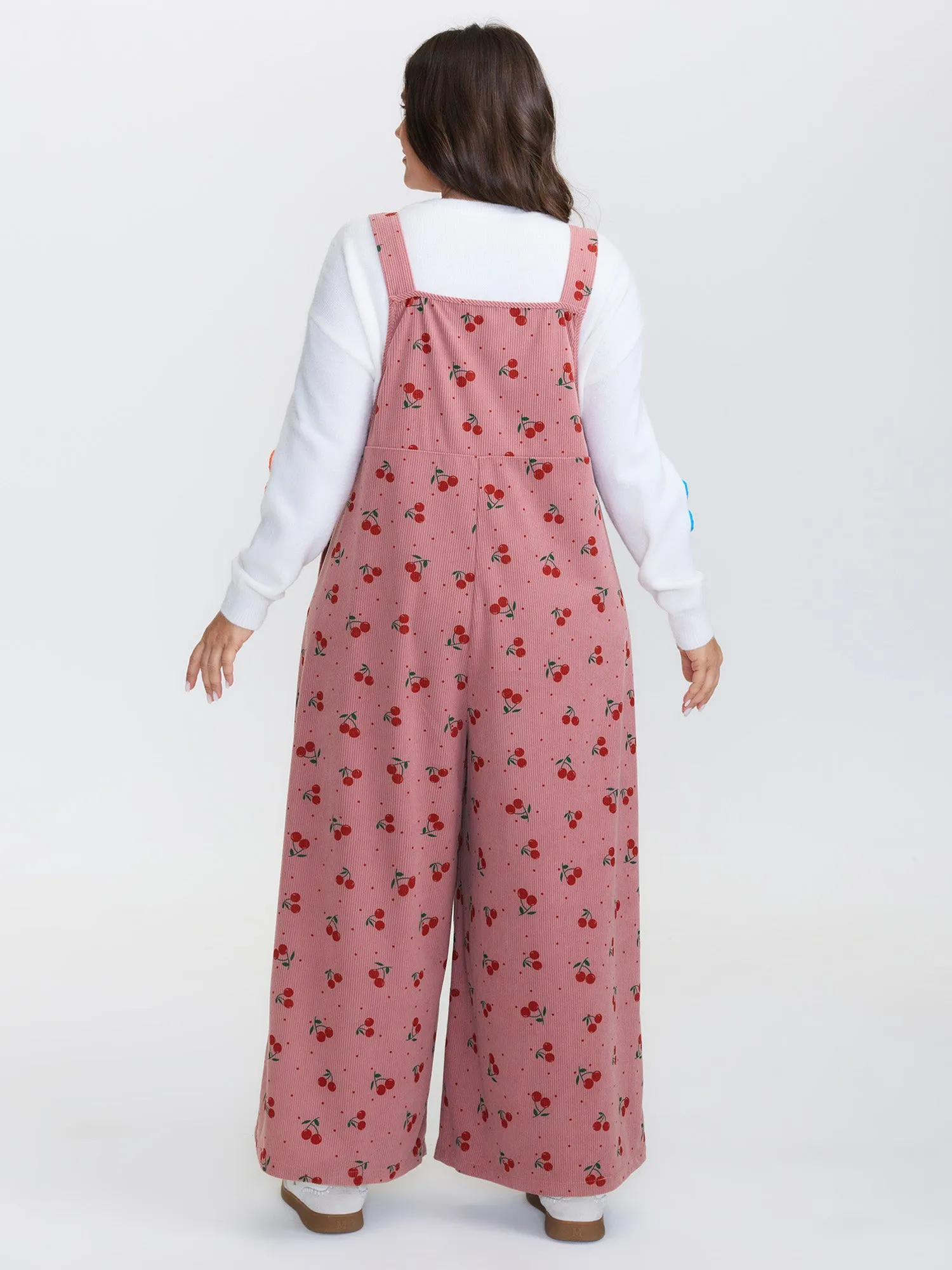 Cherry Print Adjustable Overall Straps Jumpsuit sold by Bloomchic product image thumbnail 4