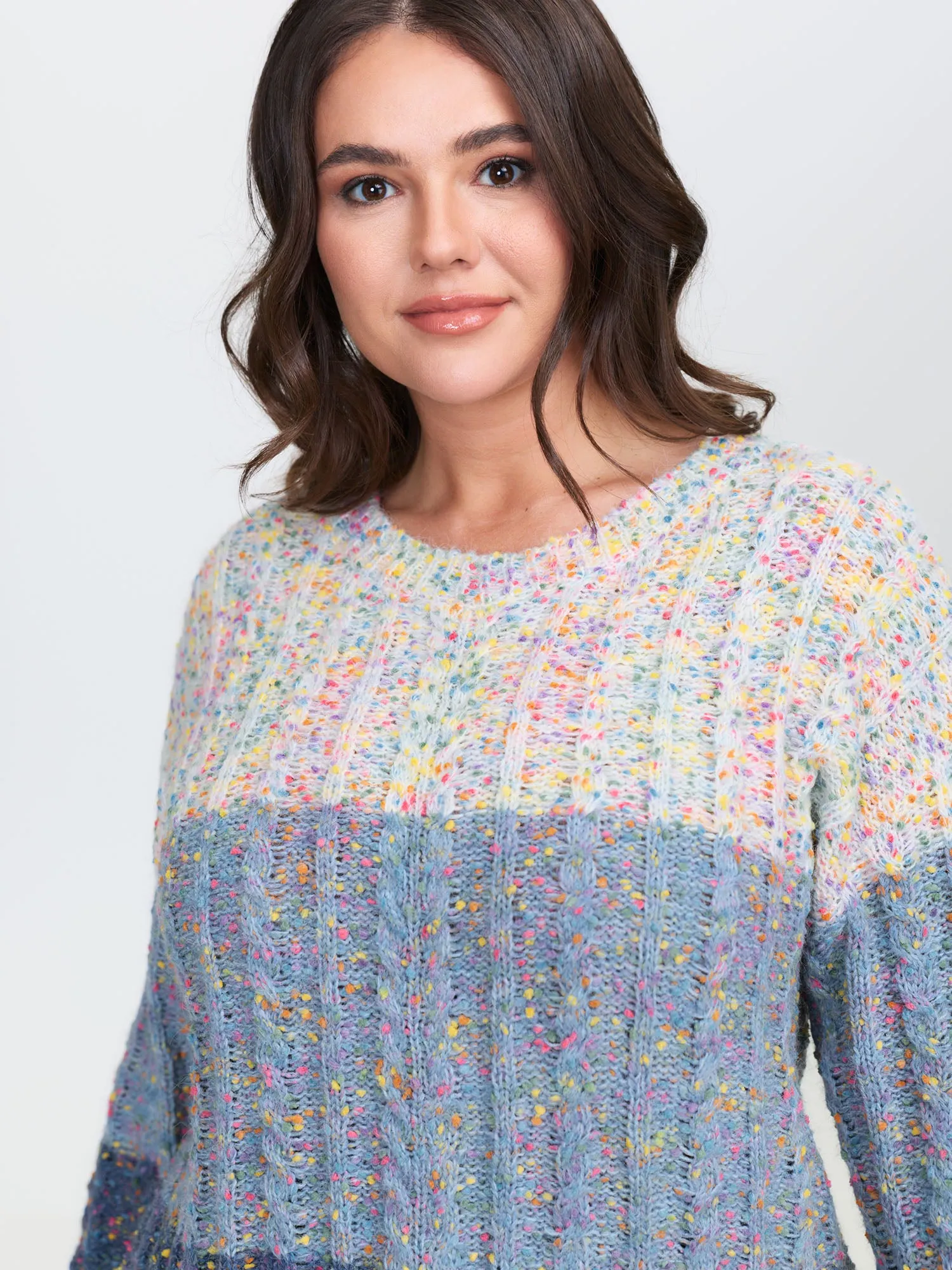 Colorblock Heather Round Neck Pullover sold by Bloomchic product image thumbnail 2