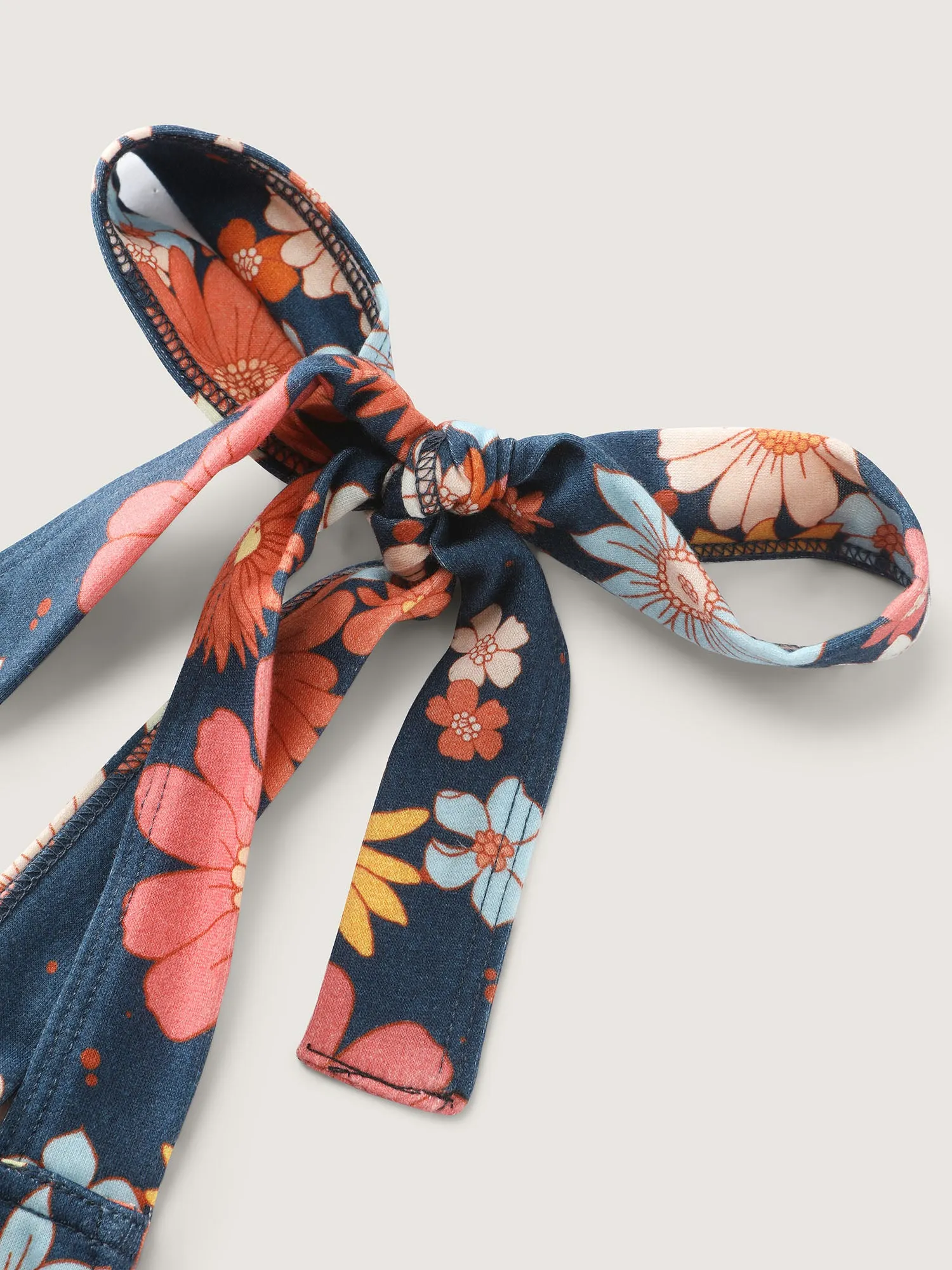 Floral Print Adjustable Shoulder-Tie Pockets Jumpsuit sold by Bloomchic product image thumbnail 5