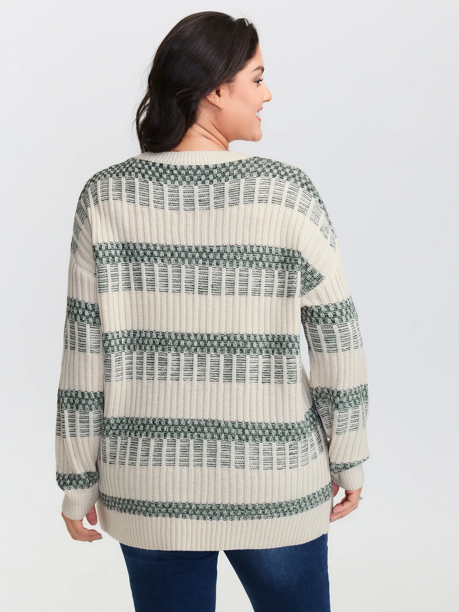 Color Stripes Textured Round Neck Pullover sold by Bloomchic product image thumbnail 4