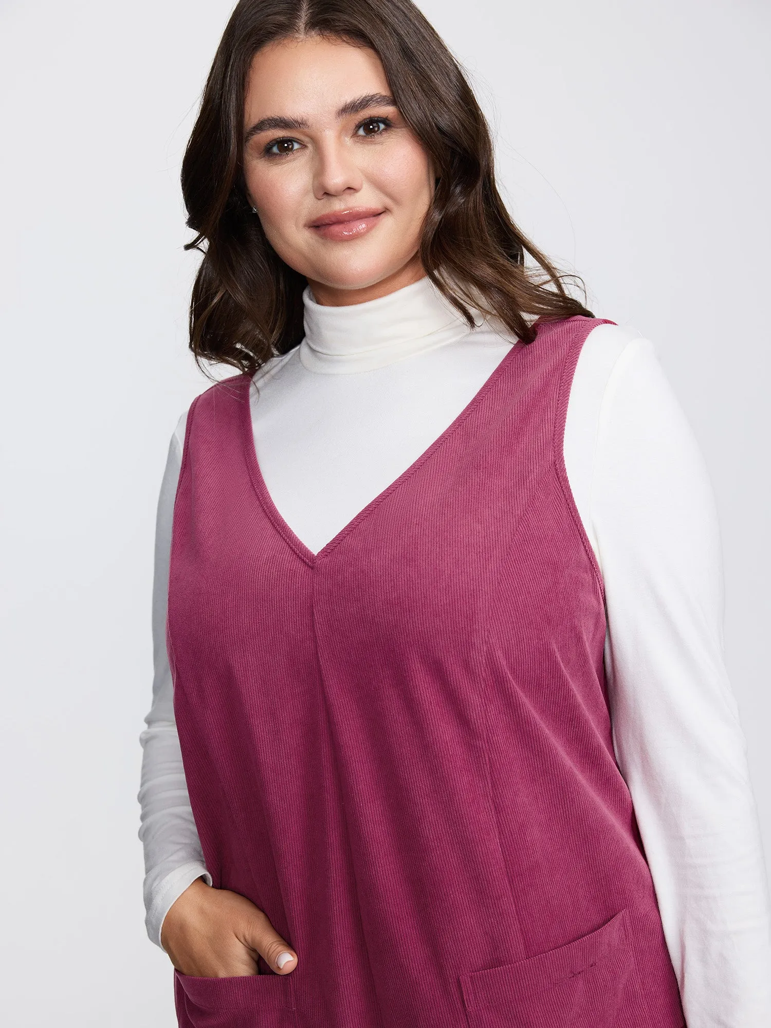 Textured V-Neck Sleeveless Jumpsuit sold by Bloomchic product image thumbnail 2