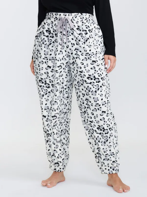 Leopard Print Stretchy Cuff Lounge Bottoms sold by Bloomchic