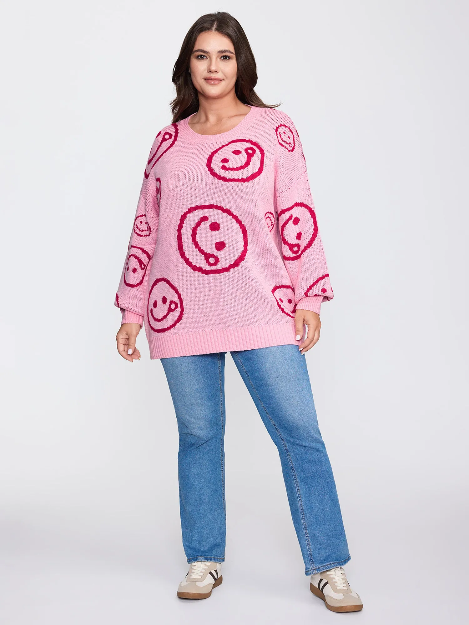 Smiley Pattern Jacquard Pullover sold by Bloomchic product image thumbnail 3