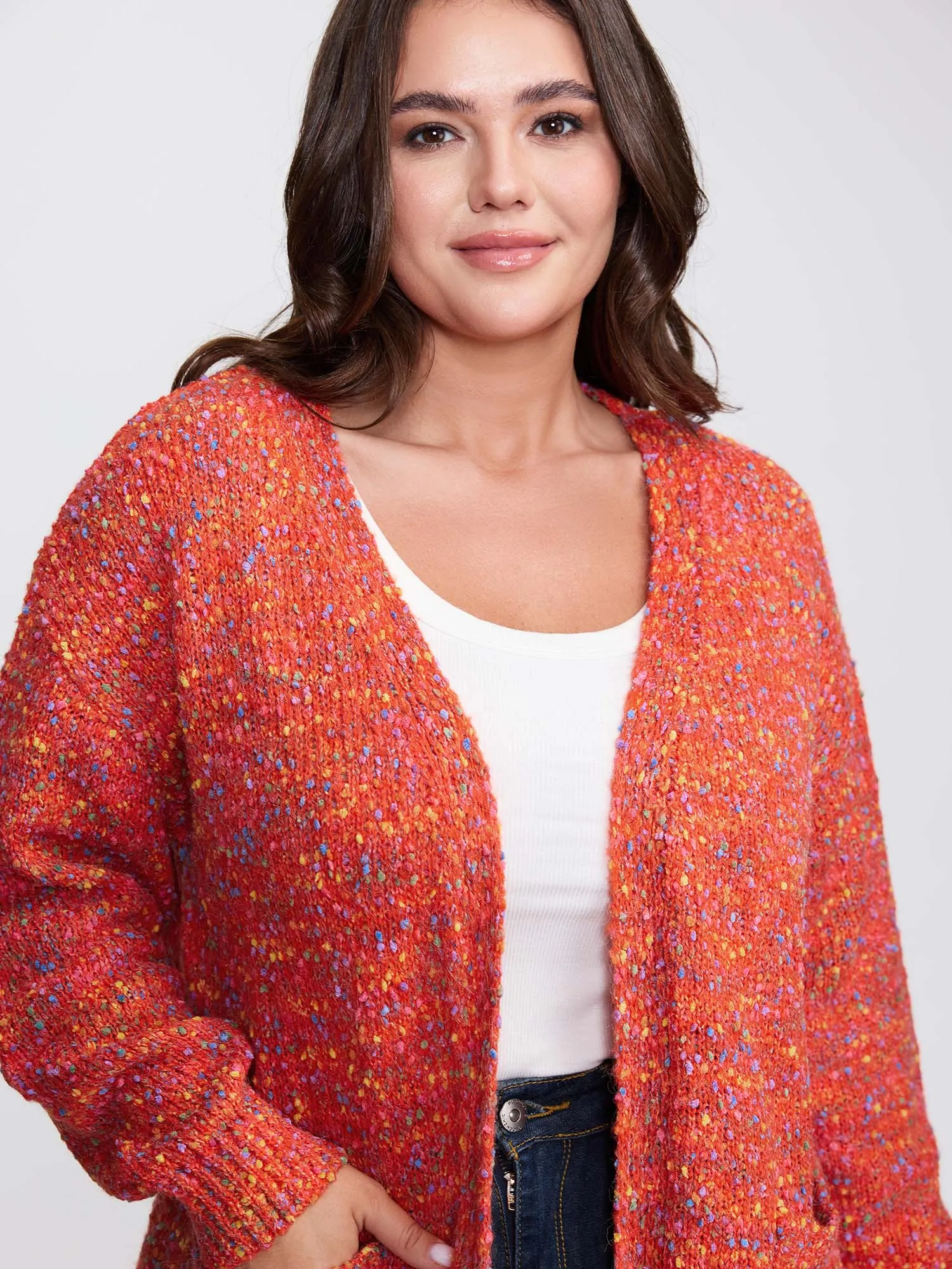 Speckled Textured Pockets Knit Cardigan sold by Bloomchic product image thumbnail 2
