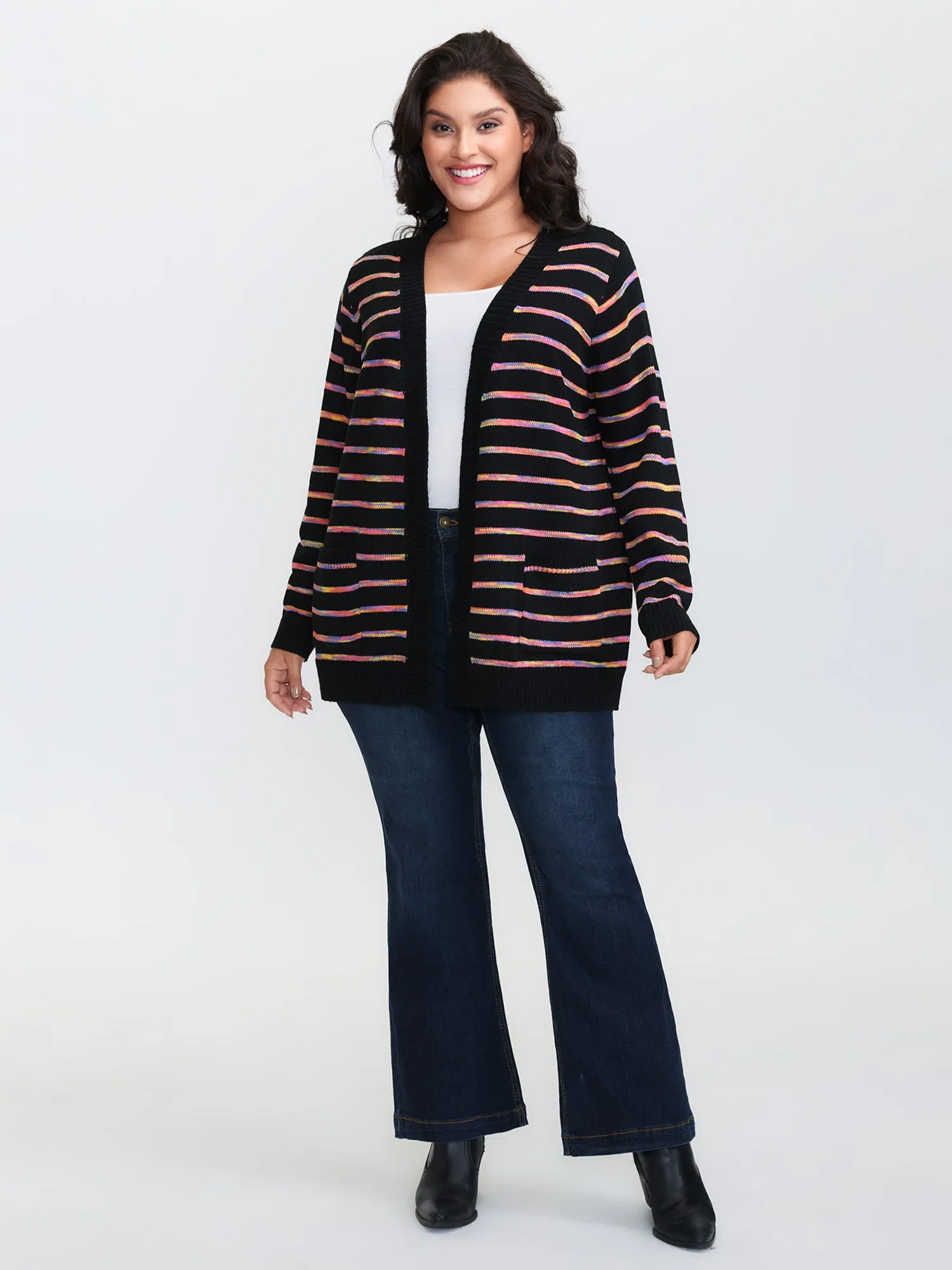 Color Gradient Heather Pockets Knit Cardigan sold by Bloomchic product image thumbnail 3