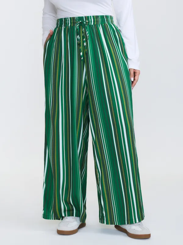 Colorful Stripes Drawstring Waist Pants sold by Bloomchic
