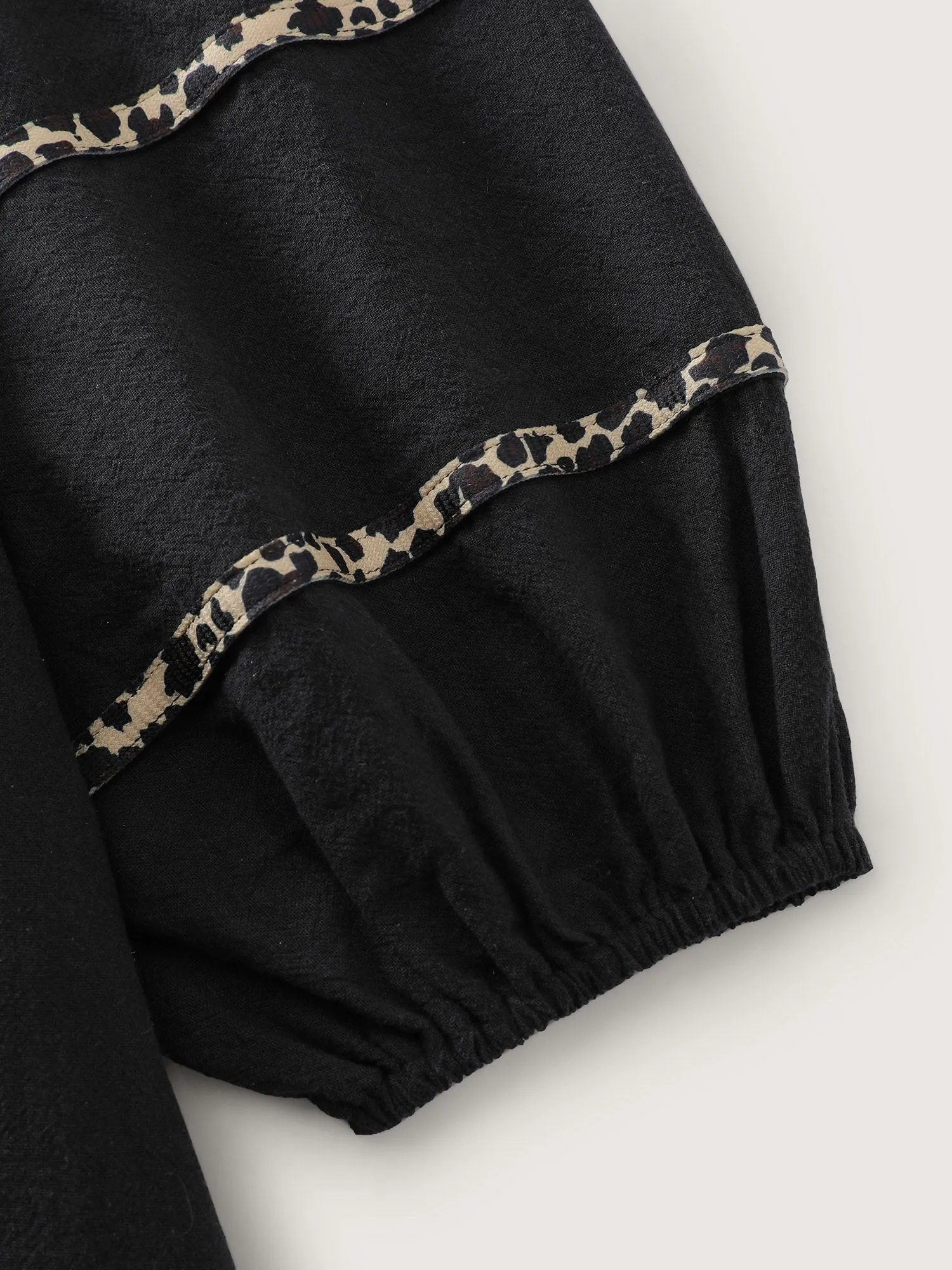 Cotton Leopard Print Notched Collar Midi Dress sold by Bloomchic product image thumbnail 5