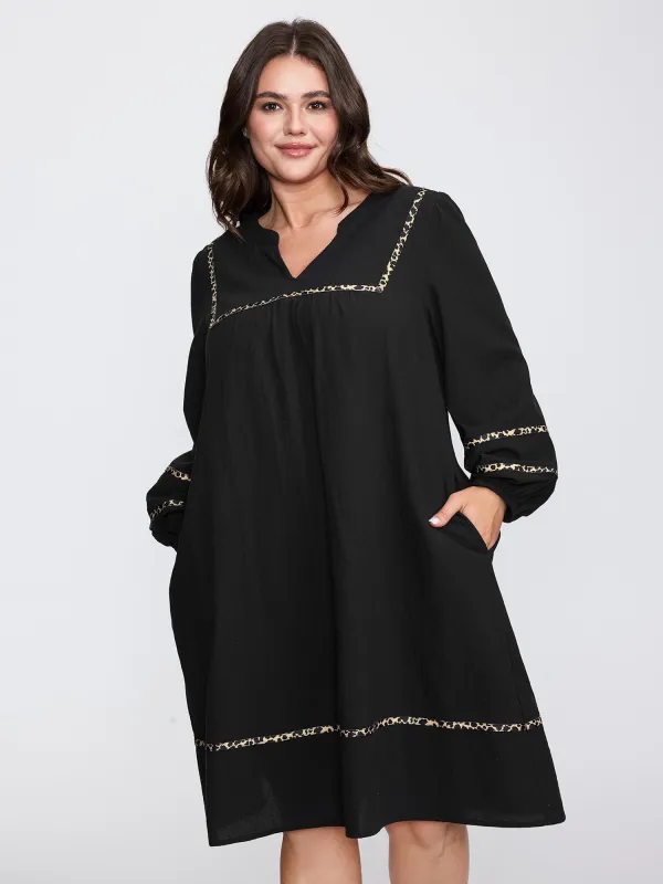 Cotton Leopard Print Notched Collar Midi Dress sold by Bloomchic