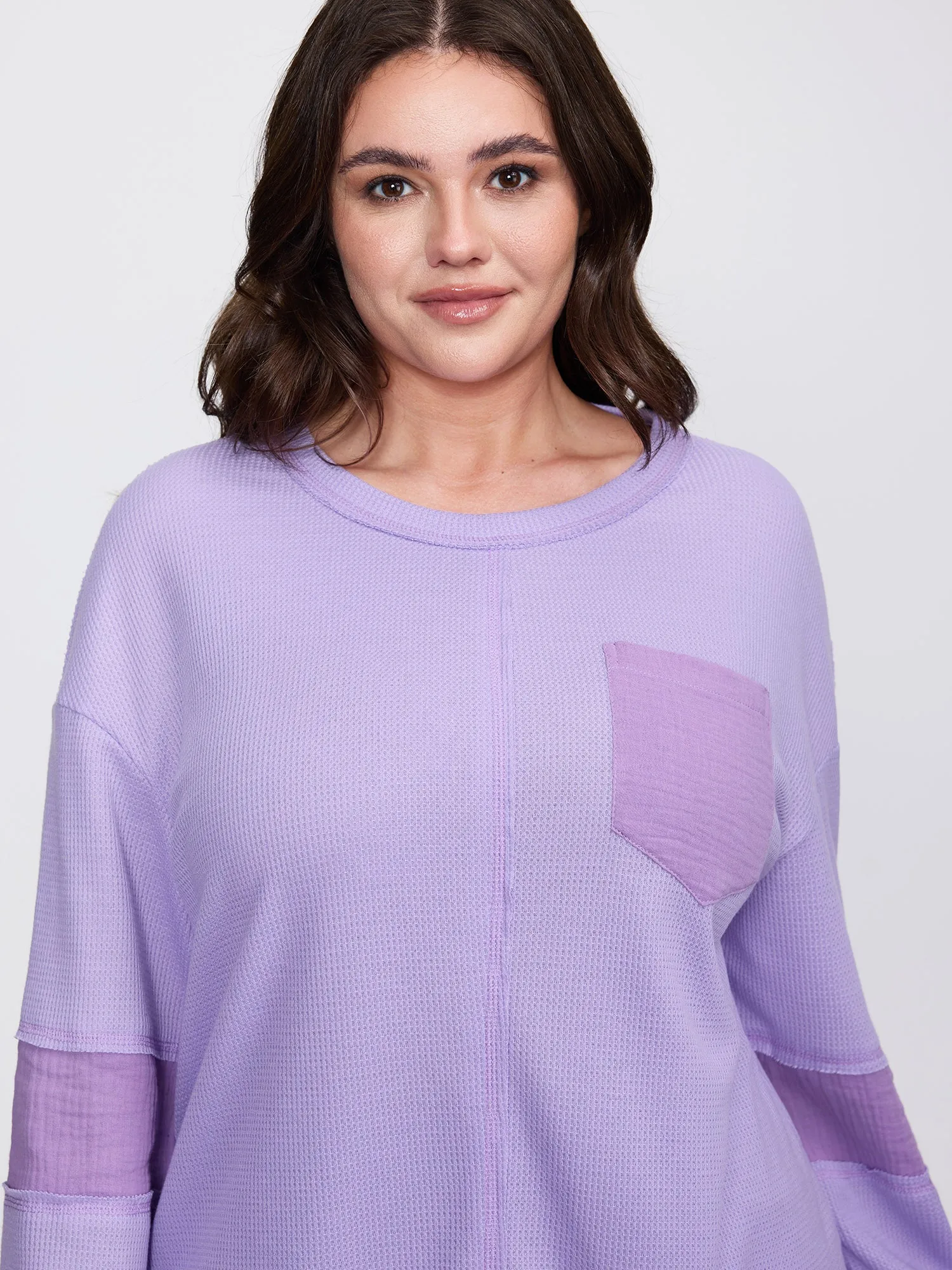 Waffle Weave Color Patchwork T-Shirt sold by Bloomchic product image thumbnail 2