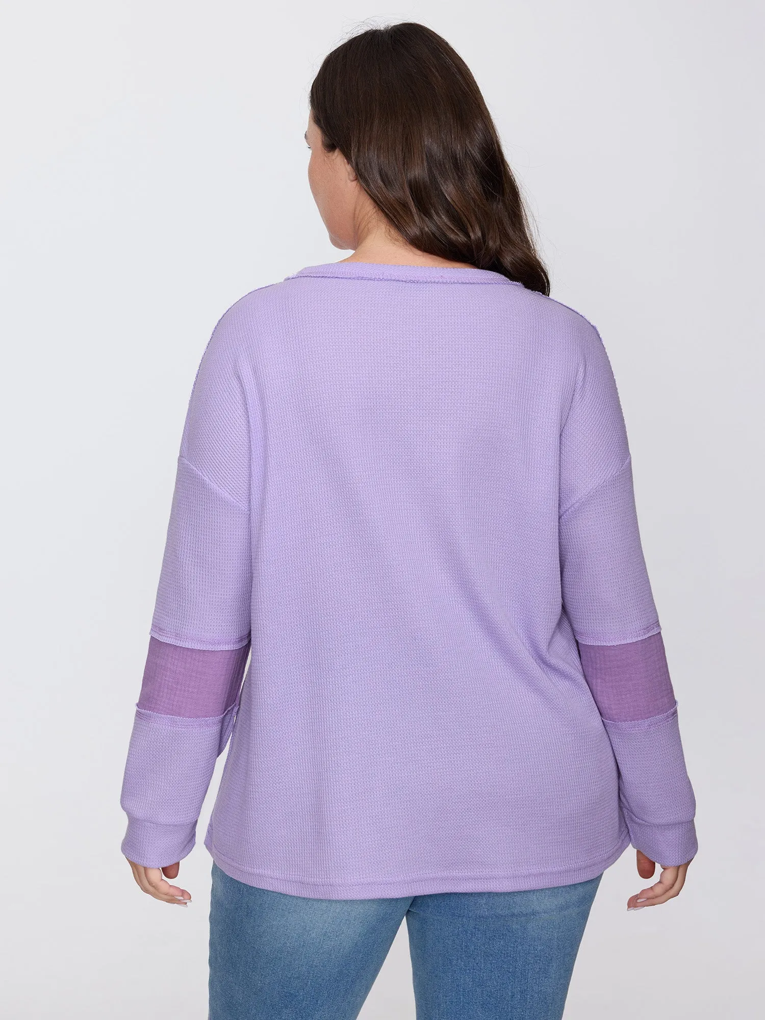 Waffle Weave Color Patchwork T-Shirt sold by Bloomchic product image thumbnail 4