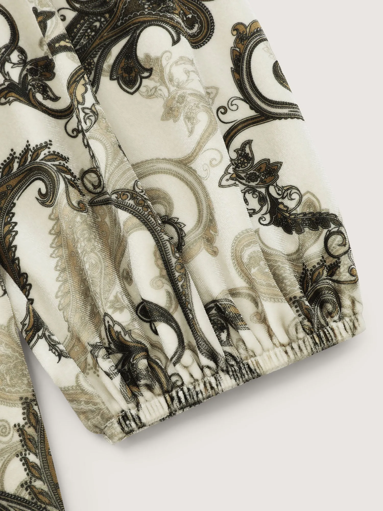 Paisley Velvety Print Lantern Sleeve Blouse sold by Bloomchic product image thumbnail 5
