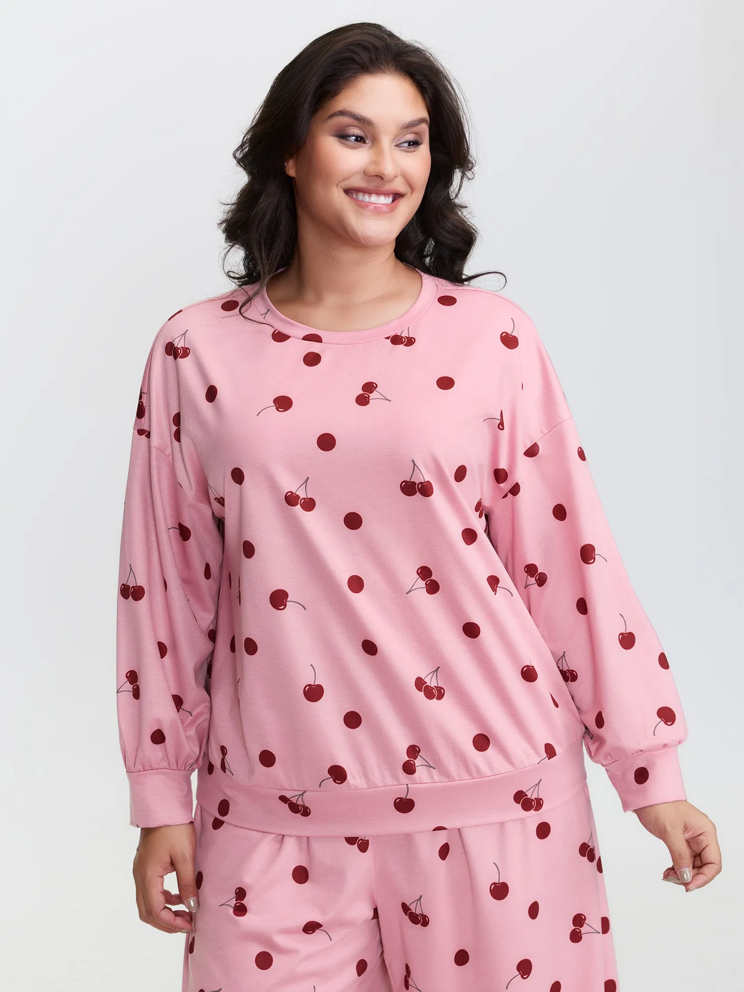 Playful Cherry Print Loungewear Set sold by Bloomchic product image thumbnail 2