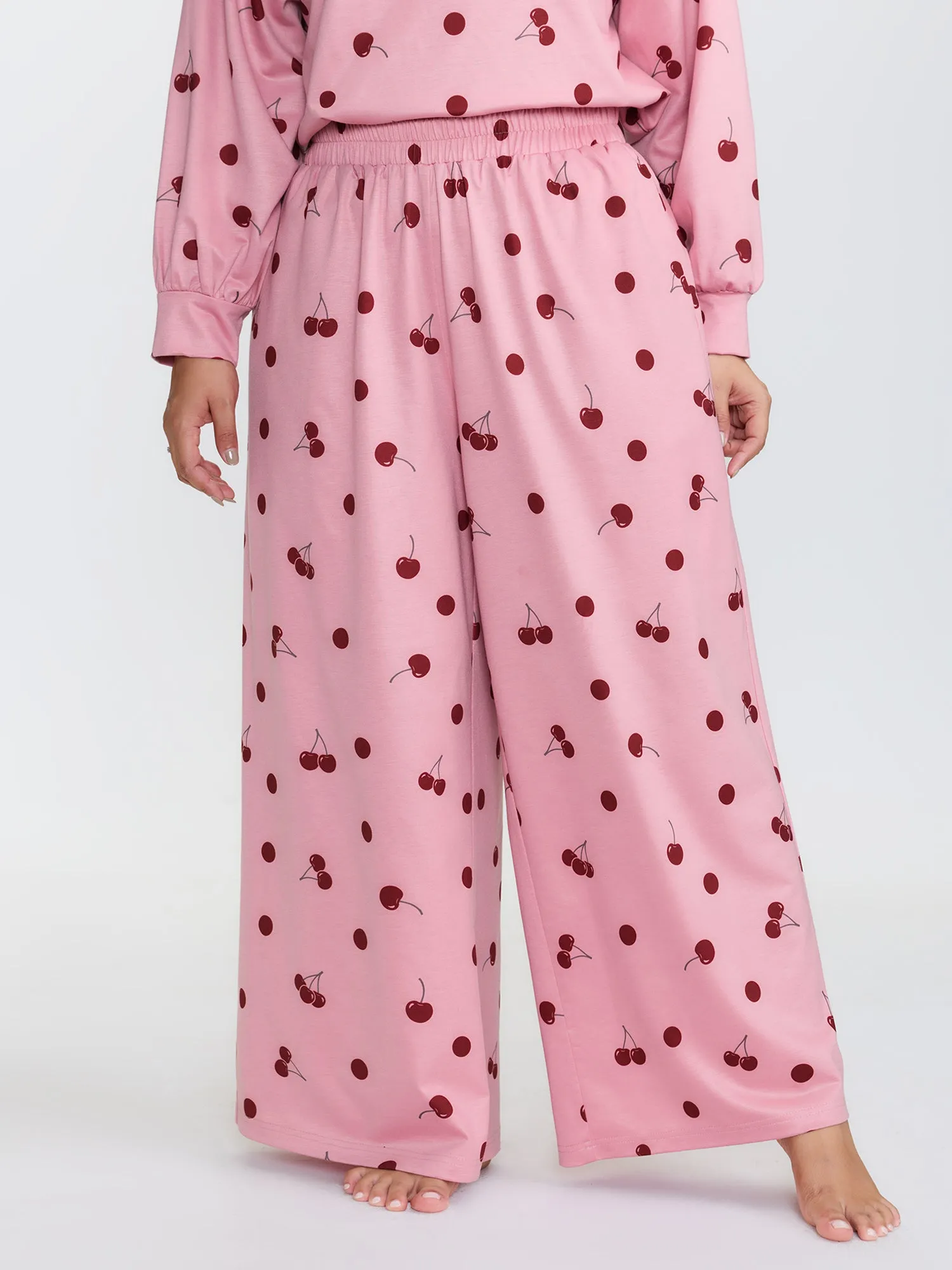Playful Cherry Print Loungewear Set sold by Bloomchic product image thumbnail 4